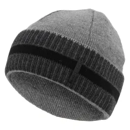 W303A Grey-Dark Grey Fisherman Beanie Men'S Alcatraz Polar Fashion Double Insulated Winter Hat