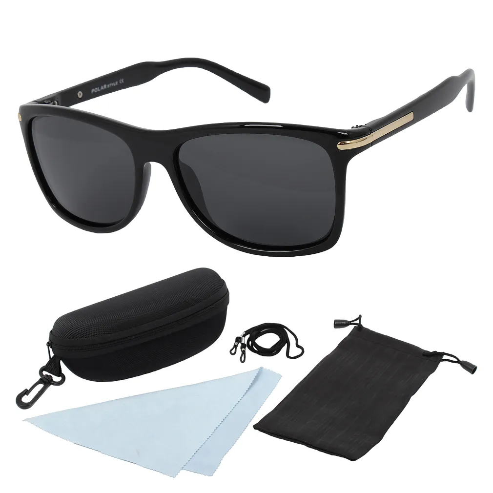 Polar Fashion P6010 C3 Black Shiny Polarized Sunglasses