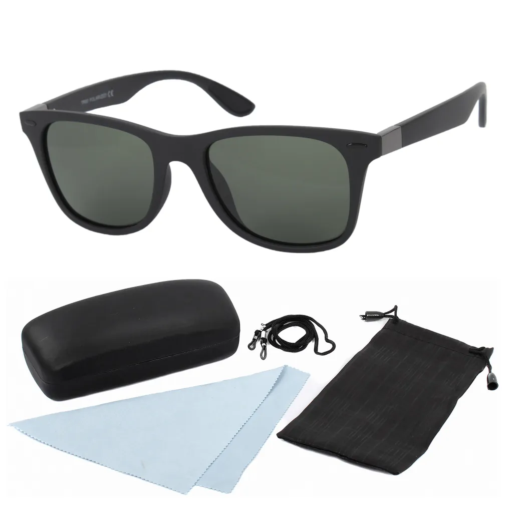 Polar Fashion HP27 C6 Black Mat Green Polarized Sunglasses