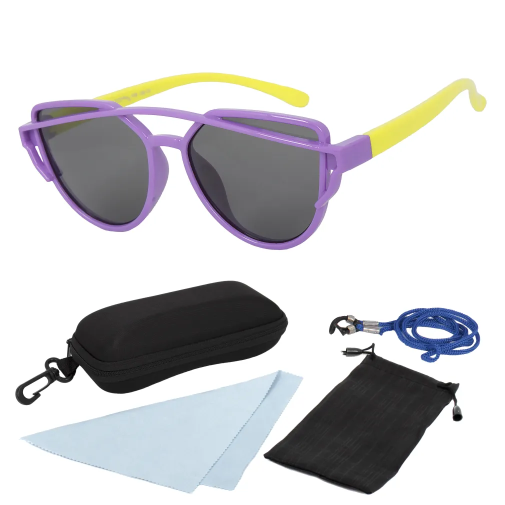 S8167 C9 Purple Yellow Flexible Sunglasses Children'S Polarized