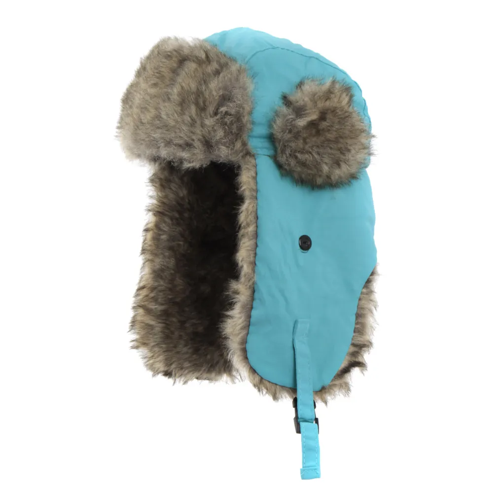 W151E Turquoise Warm Eared Winter Hat Winter Pilot Impregnated Children'S