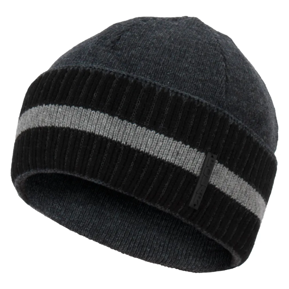 W303C Dark Grey-Black Fisherman Beanie Polar Fashion Double Insulated Winter Hat Men'S Alcatraz