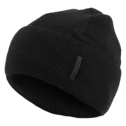 W302C Czarna Fisherman beanie męska ciepła zimowa czapka z dzianiny wywijana Polar Fashion Alkatraz