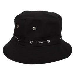 R202C Czarny Letni kapelusz bawełniany bucket rybacki