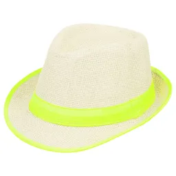 R131 Klasyczny kapelusz z limonkowym otokiem