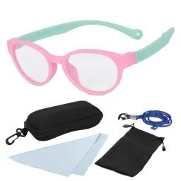 S8155 C3 Różowo Seledynowe Elastyczne okulary dziecięce korekcyjne zerówki