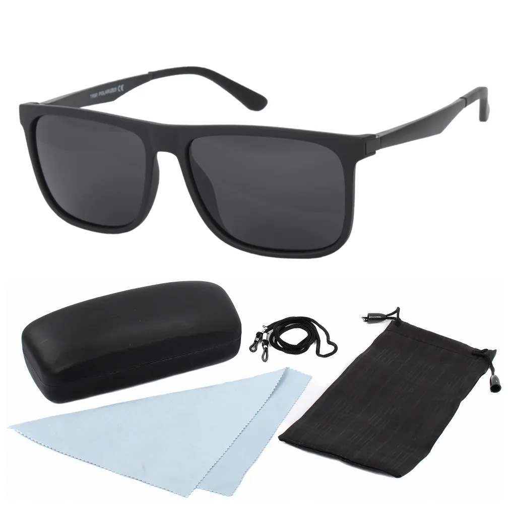 Polar Fashion HP37 C1 Czarne mat Polaryzacyjne Okulary Przeciwsłoneczne