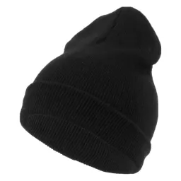 W242E Czarna Haker banie czapka zimowa smerfetka krasnal gładka neonowe kolory