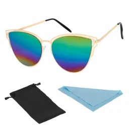 Sunglasses EC03 Gold-Rainbow Cat'S Eyes