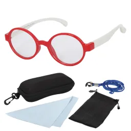 S8146 C6 Red White Flexible Prescription Glasses Children'S