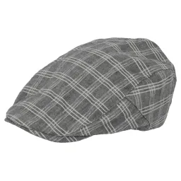 K152B Black Men'S Cotton Cap Checkered