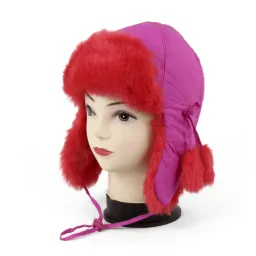 W235D Pink A Warm Eared Winter Hat To Keep Your Neck Warm.