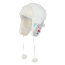 W143E White A Warm Eared Winter Hat Fur Girl'S