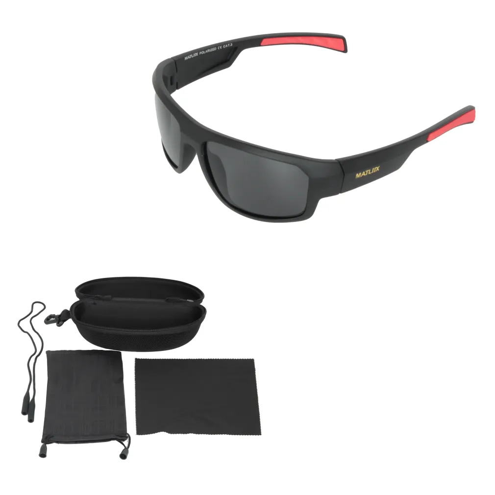 Polar Fashion P1037C1 Męskie Czarne Matowe Polaryzacyjne Okulary Przeciwsłoneczne