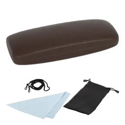 Et21B Brown Hard Case For Glasses And Microfiber Cloth