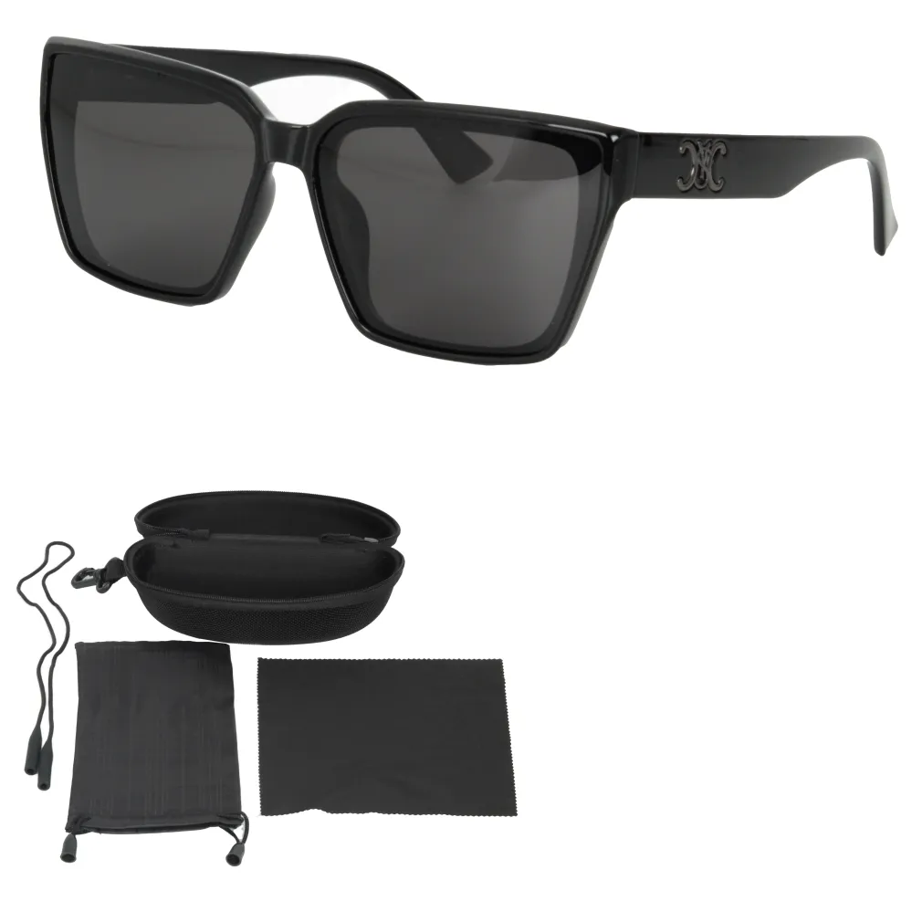 Polar Fashion PR9160C3 Damskie Czarne Polaryzacyjne Okulary Przeciwsłoneczne