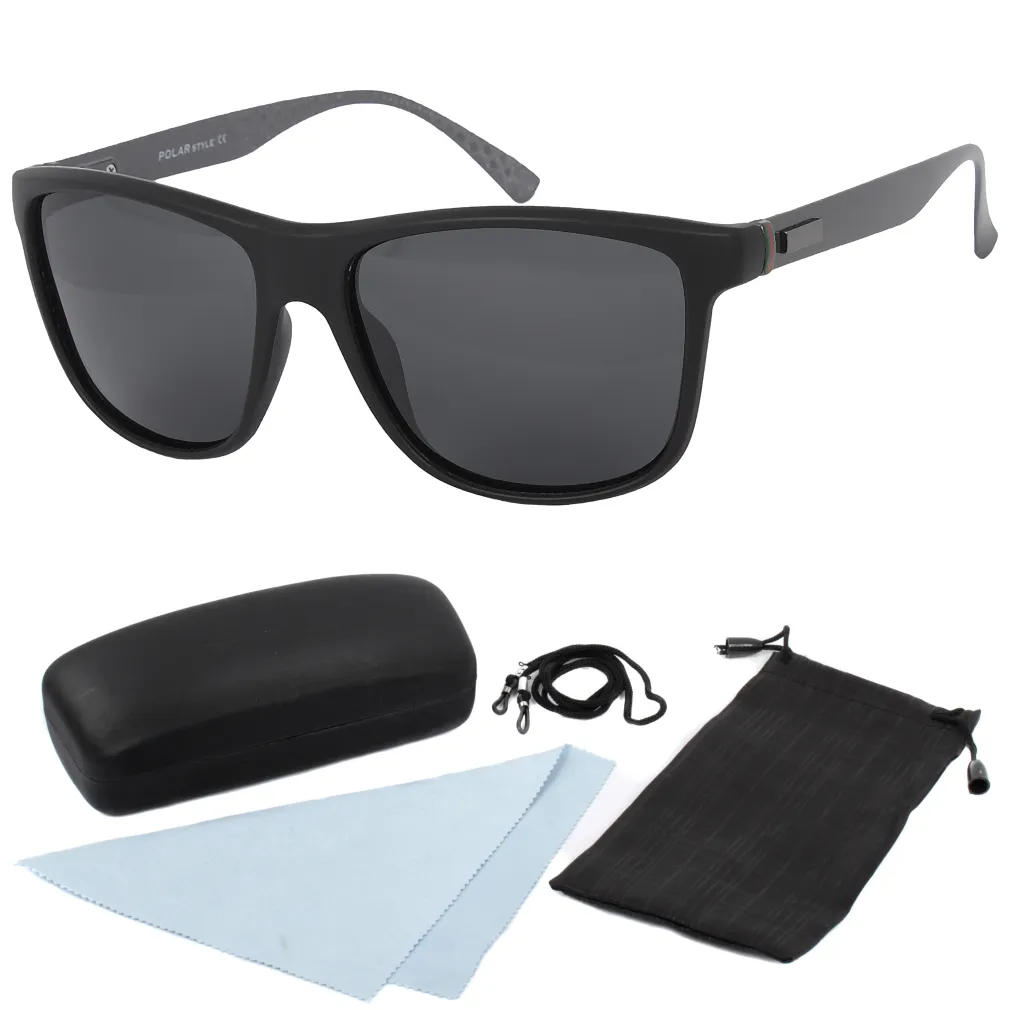 Polar Fashion P6029 C1 Czarne Matowe Polaryzacyjne Okulary Przeciwsłoneczne