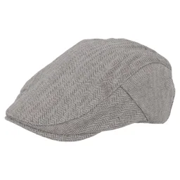 K155B Brown Men'S Cotton Cap Herringbone