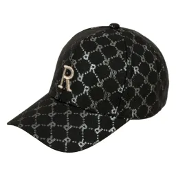 K241D Czarna bawełniana czapka bejsbolówka regulowane zapięcie