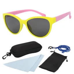 S8197 C2 Yellow Pink Flexible Sunglasses Children'S Polarized