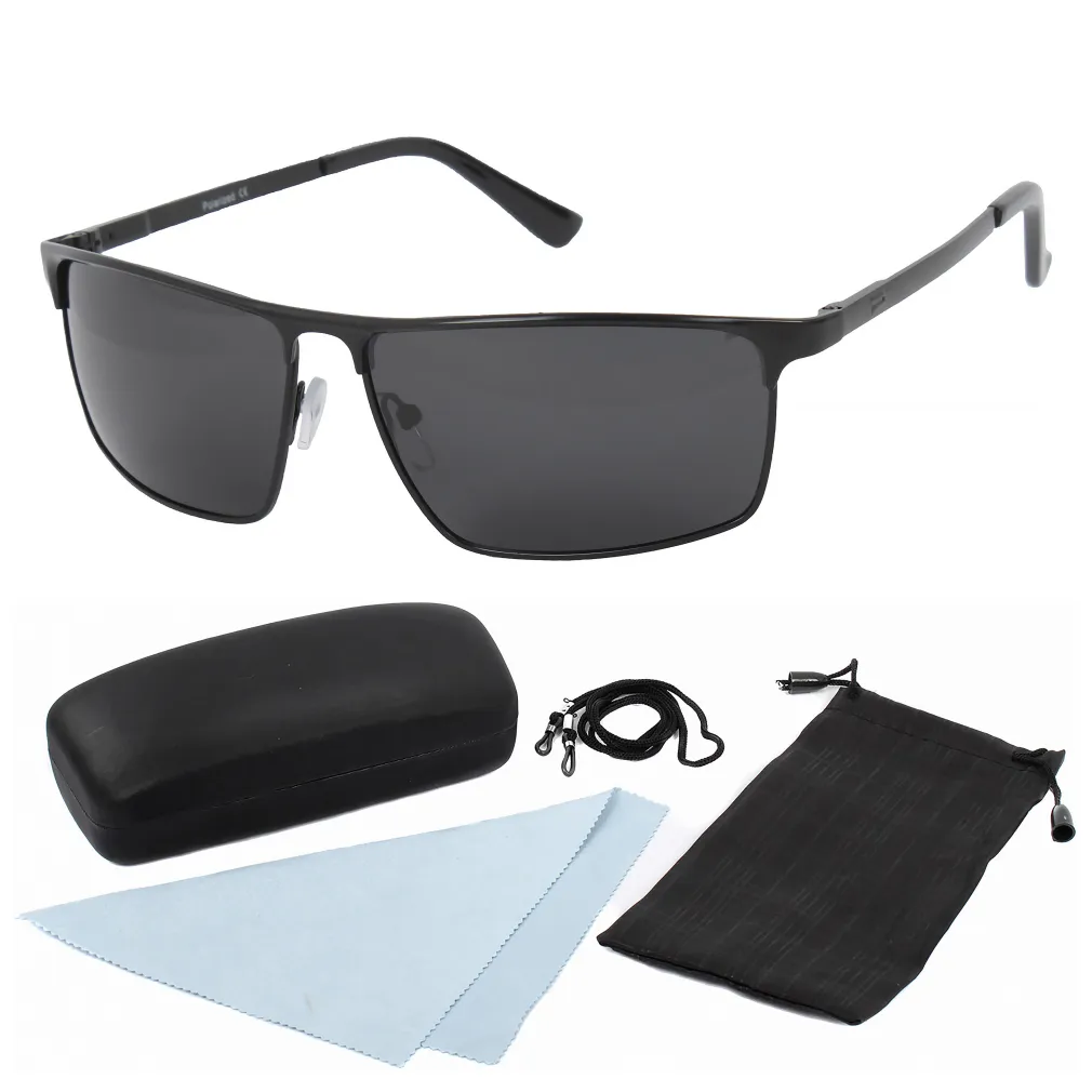 Polar Fashion HP02 C1 Czarne Mat Polaryzacyjne Okulary Przeciwsłoneczne