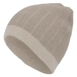 W39B Beige A Warm Winter Hat Knitted