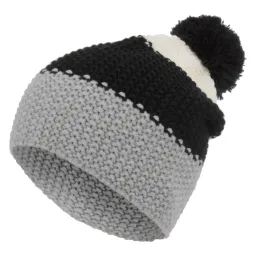 W328D White-Black-Grey Warm Winter Hat Beanie Type Dwarf Smurf With Pompon And Three-Colored Stripes Haker