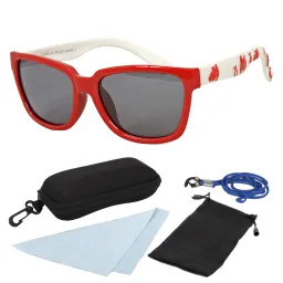 PJ1603B Red White Flexible Sunglasses Children'S Polarized