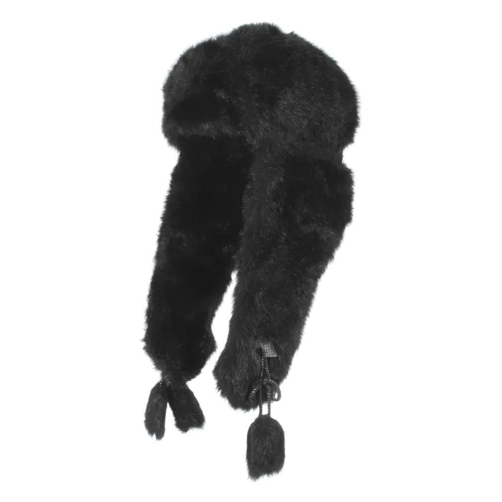 W186B Black Eared Winter Hat Type Long-Eared Made With Eco Fur Insulated