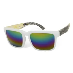 Sunglasses Nerd Haker White Yellow Rainbow