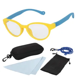 S8155 C10 Żółto Niebieskie Elastyczne okulary dziecięce korekcyjne zerówki