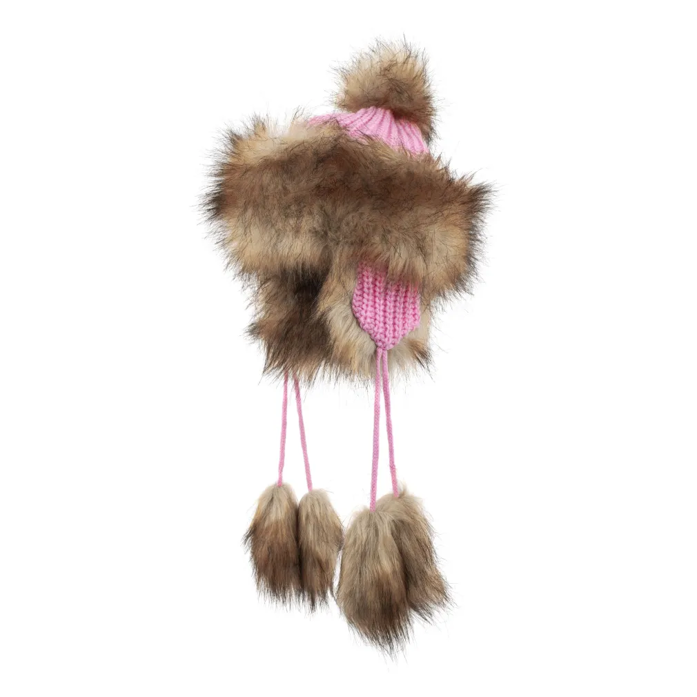 W210B Pink Winter Hat Warm Mongolian Hat