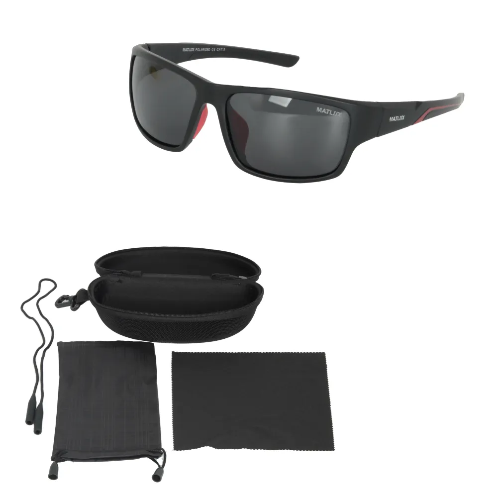 Polar Fashion P1028C1 Męskie Czarne Matowe Polaryzacyjne Okulary Przeciwsłoneczne