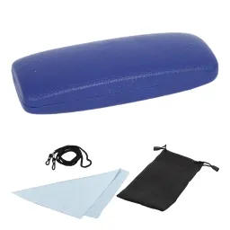 Et21A Blue Hard Case For Glasses And Microfiber Cloth