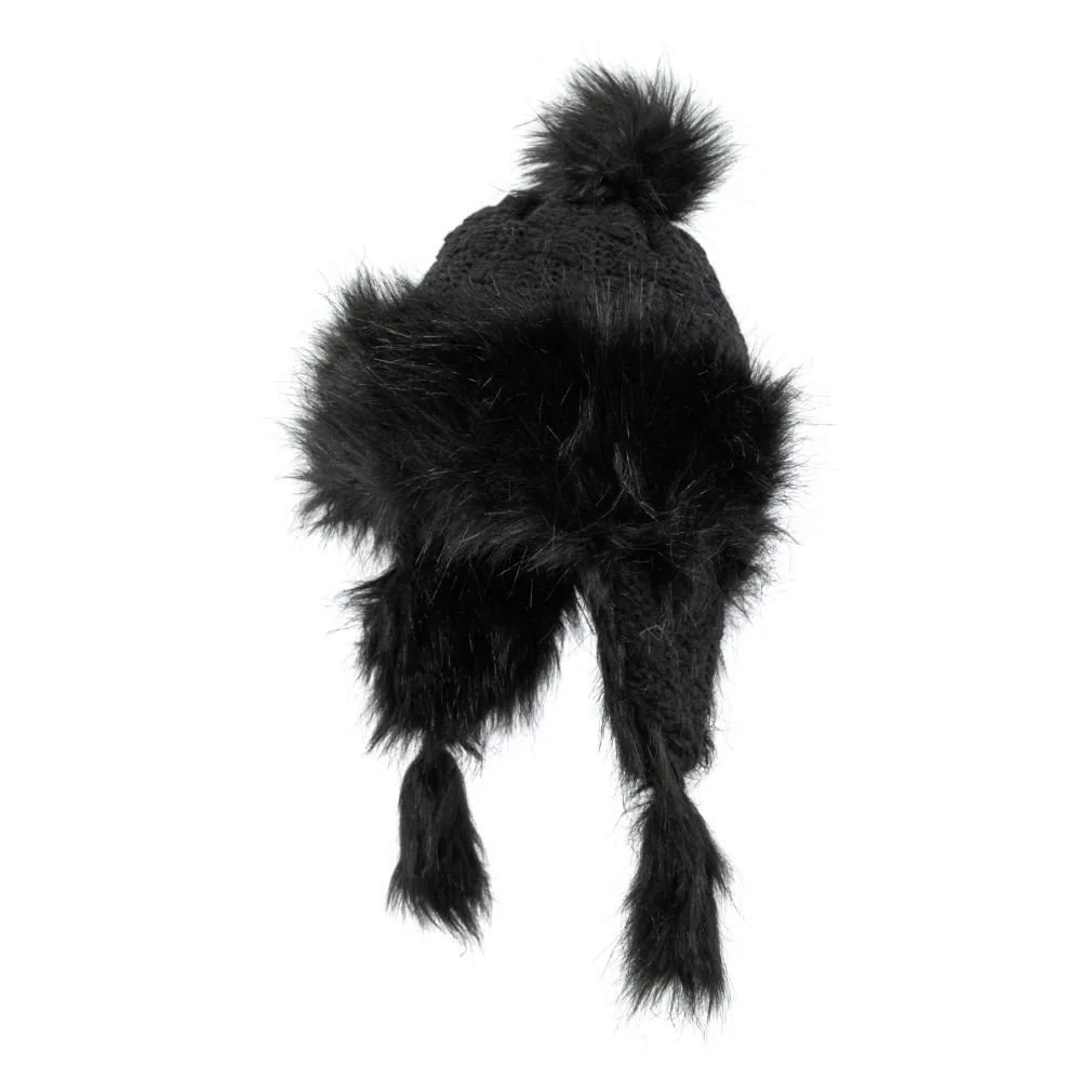 W212D Black Winter Hat Warm Mongolian Hat