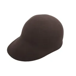 K57C Ciemnobrązowy wełniany kaszkiet damski czapka dżokejka