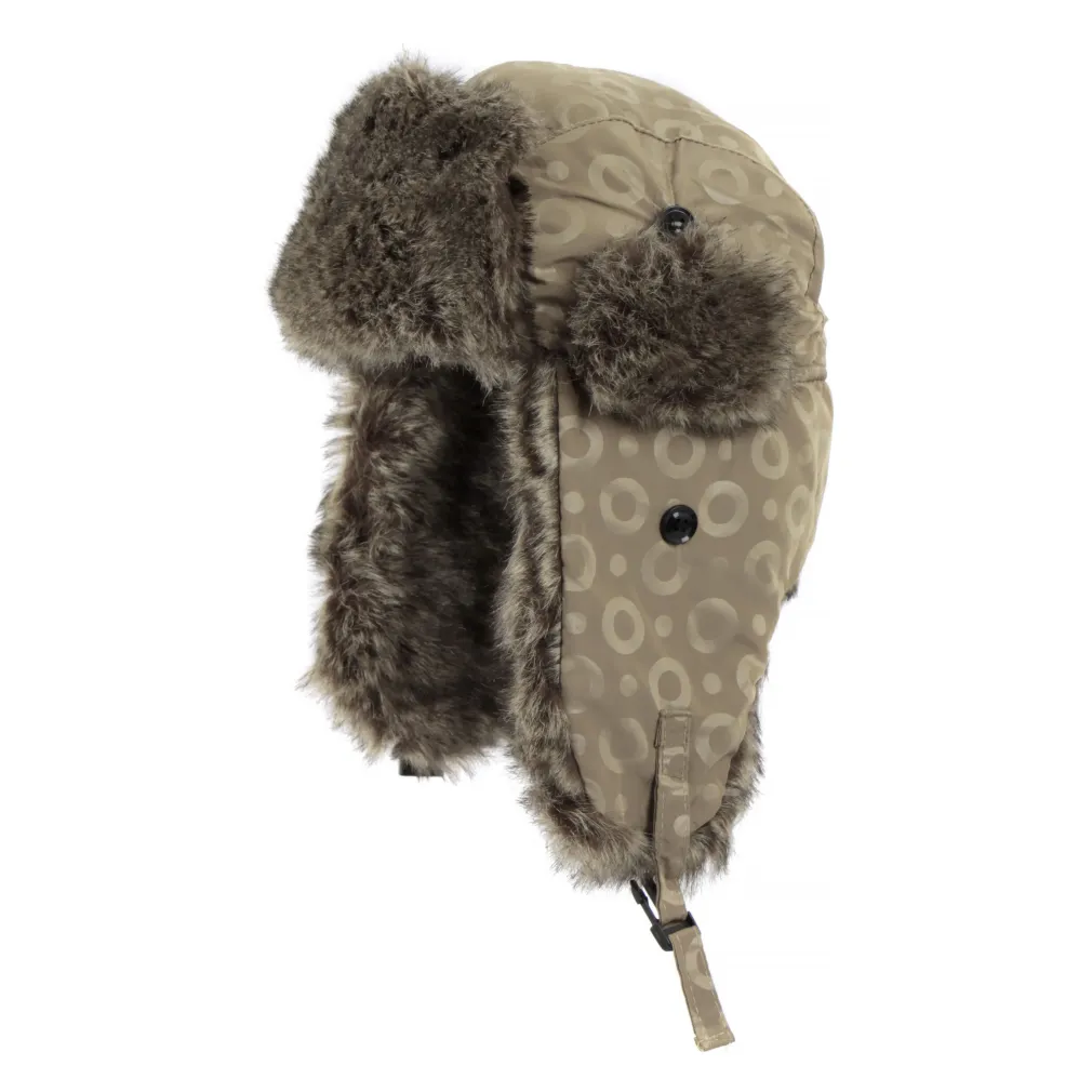 W159A Beige Eared Winter Hat Warm Impregnated Waterproof