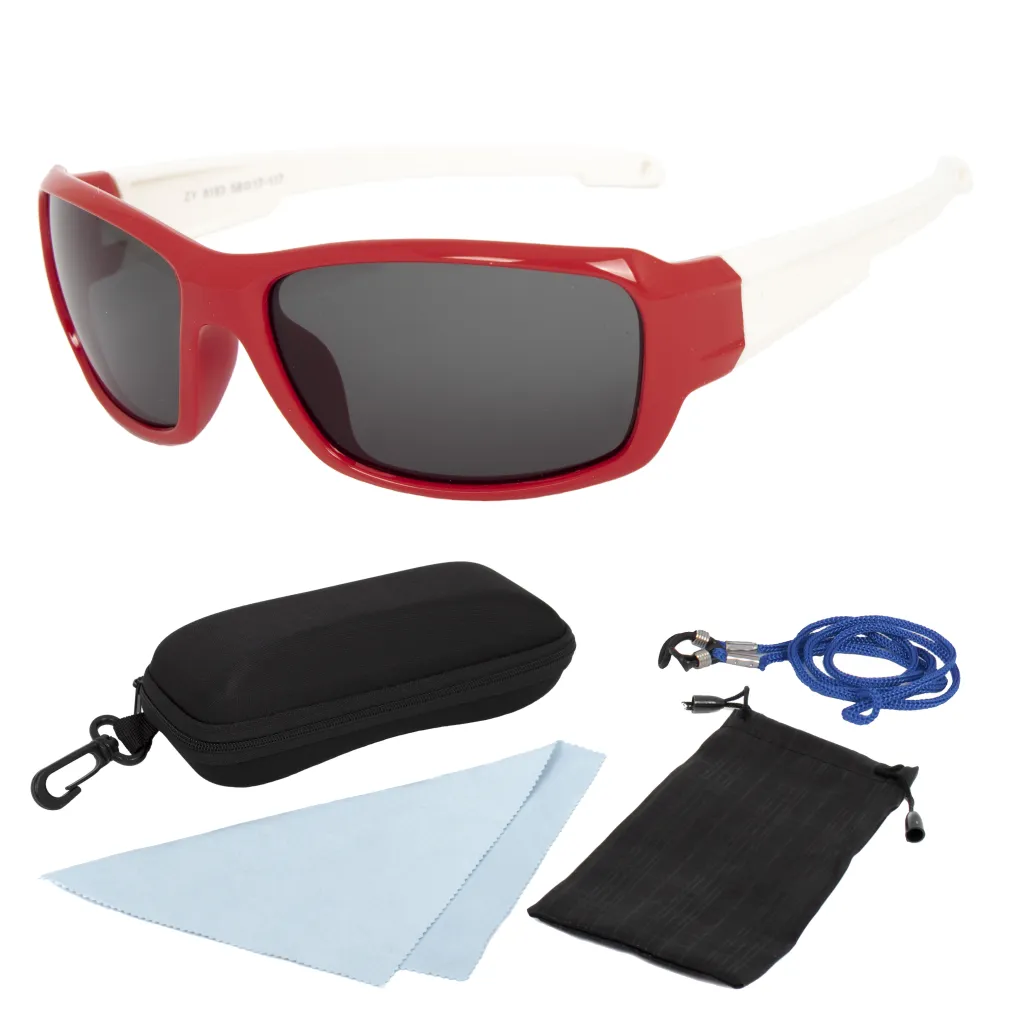 S8193 Red White Flexible Sunglasses Children'S Polarized