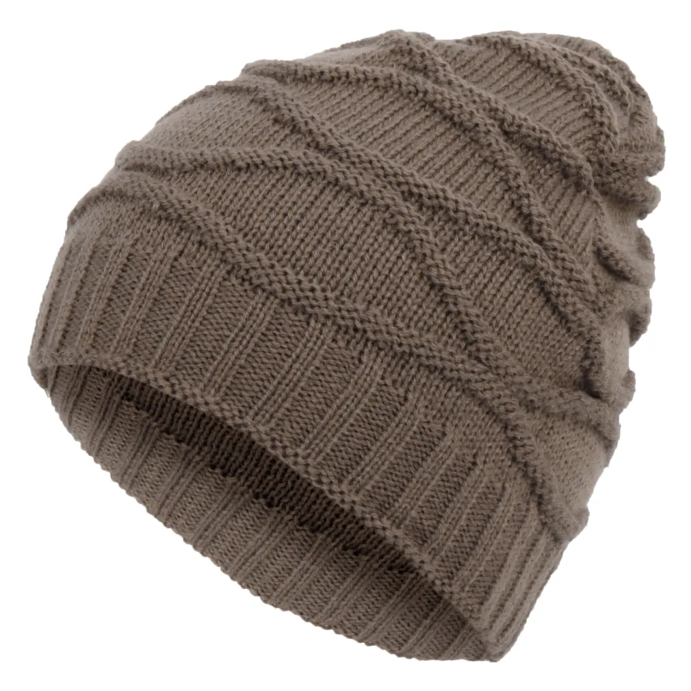 W316B Brown Women'S Winter Hat With Knitwear Beanie Haker