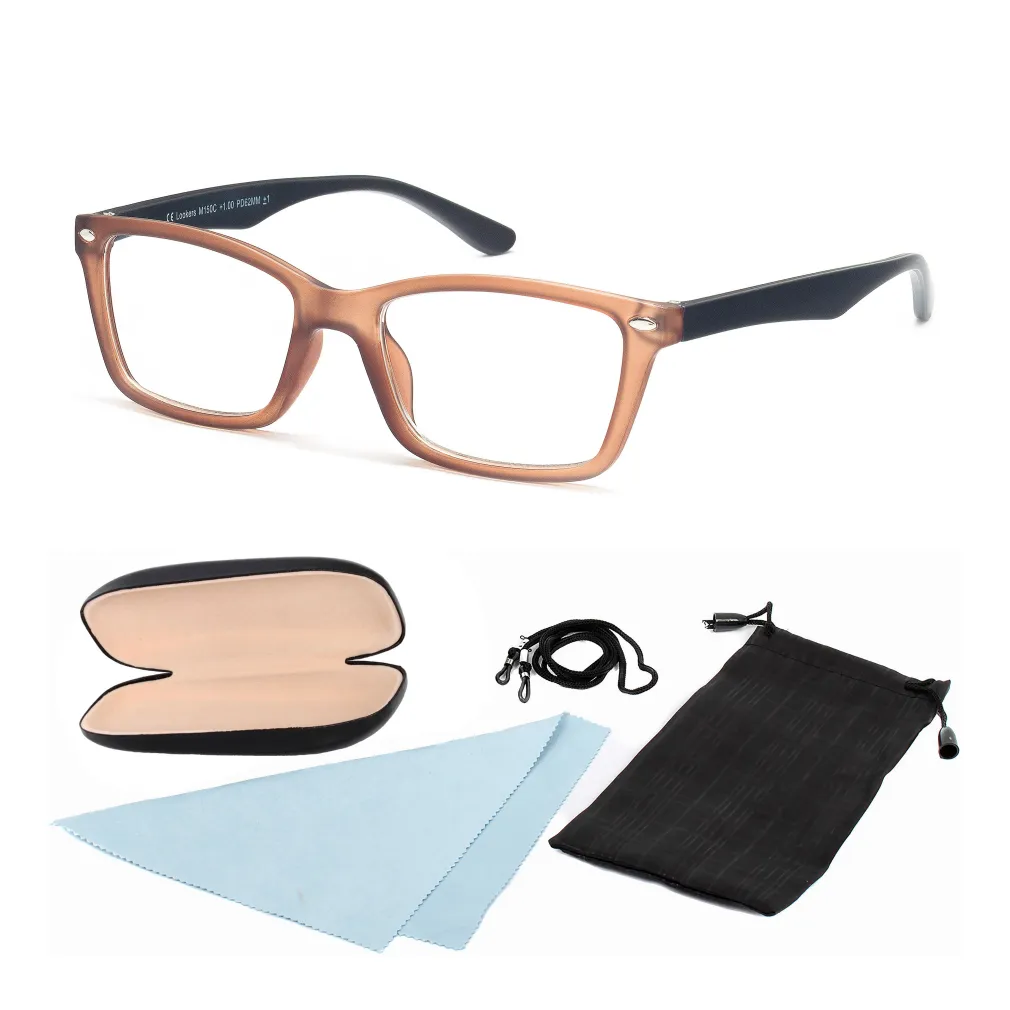 Corrective Frame Lookers M150C Brown Reading Glasses