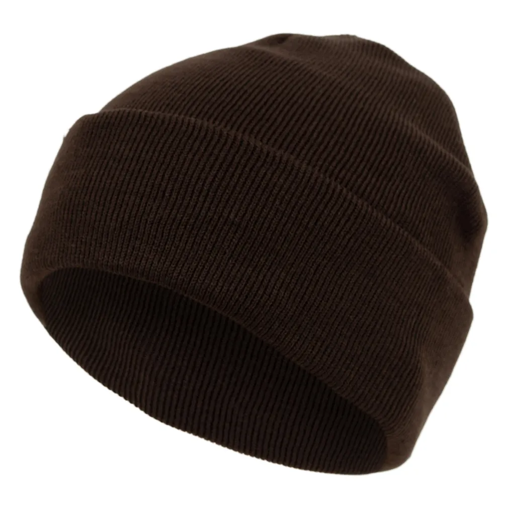 W466D Czapka dzianinowa beanie brązowa