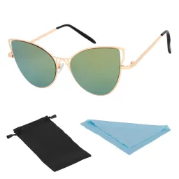 Sunglasses EC02 Gold-Green Cat'S Eyes