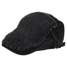 K150E Czarna Kaszkiet bawełniany czapka z regulacją