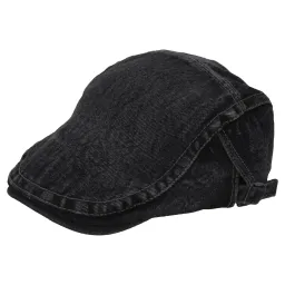 K150E Black Flat Cap Cotton Cap