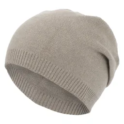 W440C Beżowa Polar Fashion czapka zimowa beanie wykonana z kaszmiru i wiskozy