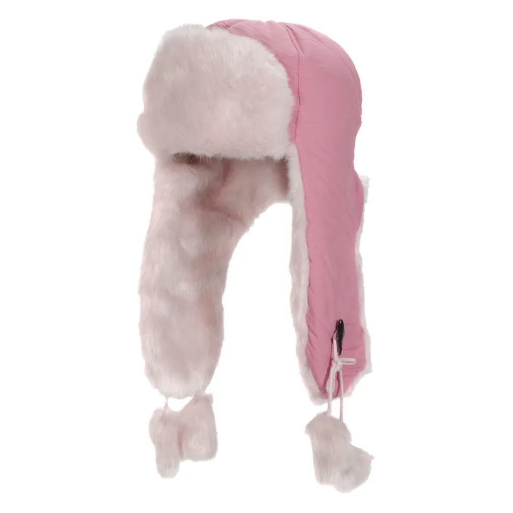 W99E Pink A Warm Eared Winter Hat Long-Eared