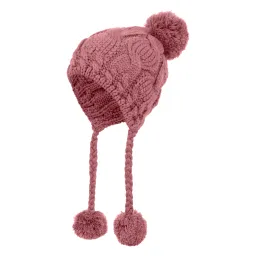 W220A Pink A Warm Winter Hat With Knitted Pompon