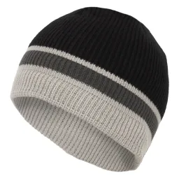 W31E Black-Grey A Warm Winter Hat Knitted