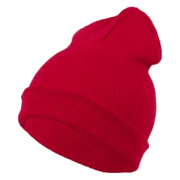 W242C Czerwona Haker banie czapka zimowa smerfetka krasnal gładka neonowe kolory