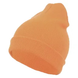 W242T Pomarańczowa Haker banie czapka zimowa smerfetka krasnal gładka neonowe kolory